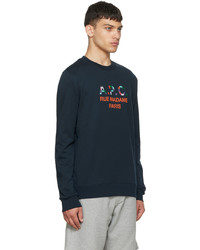 dunkelblaues bedrucktes Sweatshirt von A.P.C.