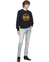 dunkelblaues bedrucktes Sweatshirt von Golden Goose