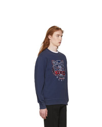 dunkelblaues bedrucktes Sweatshirt von Kenzo