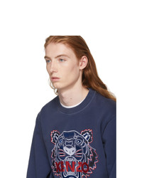 dunkelblaues bedrucktes Sweatshirt von Kenzo