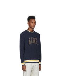 dunkelblaues bedrucktes Sweatshirt von Aimé Leon Dore