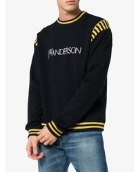 dunkelblaues bedrucktes Sweatshirt von JW Anderson