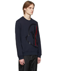 dunkelblaues bedrucktes Sweatshirt von Moncler