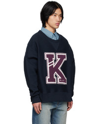 dunkelblaues bedrucktes Sweatshirt von Kenzo