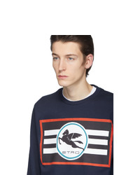 dunkelblaues bedrucktes Sweatshirt von Etro