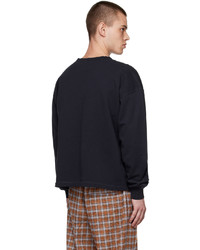 dunkelblaues bedrucktes Sweatshirt von Bode