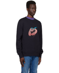 dunkelblaues bedrucktes Sweatshirt von Ps By Paul Smith