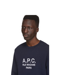 dunkelblaues bedrucktes Sweatshirt von A.P.C.