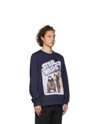 dunkelblaues bedrucktes Sweatshirt von Etro