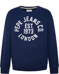 dunkelblaues bedrucktes Sweatshirt von Pepe Jeans