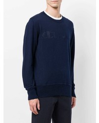 dunkelblaues bedrucktes Sweatshirt von Paolo Pecora
