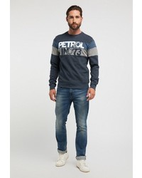 dunkelblaues bedrucktes Sweatshirt von Petrol Industries