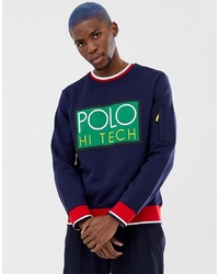 dunkelblaues bedrucktes Sweatshirt von Polo Ralph Lauren