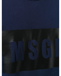 dunkelblaues bedrucktes Sweatshirt von MSGM