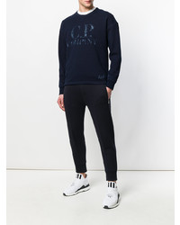 dunkelblaues bedrucktes Sweatshirt von CP Company