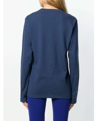 dunkelblaues bedrucktes Sweatshirt von Junya Watanabe