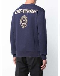 dunkelblaues bedrucktes Sweatshirt von Off-White