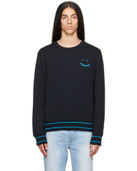 dunkelblaues bedrucktes Sweatshirt von Ps By Paul Smith