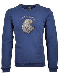 dunkelblaues bedrucktes Sweatshirt von RAGMAN