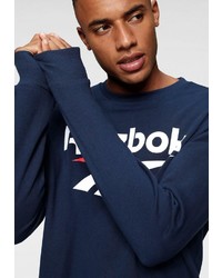 dunkelblaues bedrucktes Sweatshirt von Reebok Classic