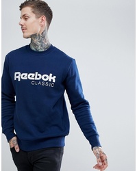 dunkelblaues bedrucktes Sweatshirt von Reebok