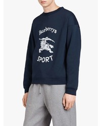 dunkelblaues bedrucktes Sweatshirt von Burberry
