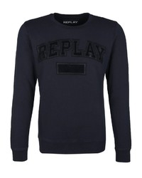 dunkelblaues bedrucktes Sweatshirt von Replay