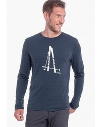 dunkelblaues bedrucktes Sweatshirt von Schöffel