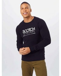 dunkelblaues bedrucktes Sweatshirt von Scotch & Soda