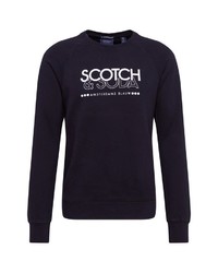 dunkelblaues bedrucktes Sweatshirt von Scotch & Soda