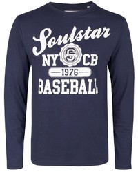 dunkelblaues bedrucktes Sweatshirt von SOULSTAR