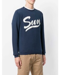 dunkelblaues bedrucktes Sweatshirt von Sun 68