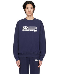 dunkelblaues bedrucktes Sweatshirt von Sporty & Rich