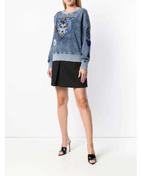 dunkelblaues bedrucktes Sweatshirt von Versace Jeans