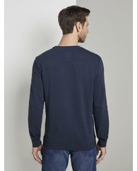 dunkelblaues bedrucktes Sweatshirt von Tom Tailor