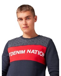 dunkelblaues bedrucktes Sweatshirt von Tom Tailor Denim