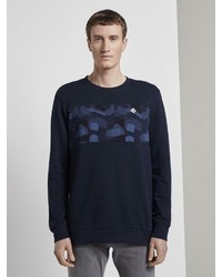 dunkelblaues bedrucktes Sweatshirt von Tom Tailor Denim