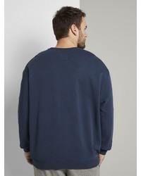 dunkelblaues bedrucktes Sweatshirt von TOM TAILOR Men Plus