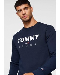 dunkelblaues bedrucktes Sweatshirt von Tommy Jeans