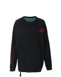 dunkelblaues bedrucktes Sweatshirt von Unravel Project
