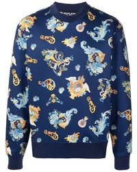 dunkelblaues bedrucktes Sweatshirt von VERSACE JEANS COUTURE