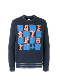 dunkelblaues bedrucktes Sweatshirt von Vivienne Westwood Anglomania
