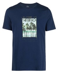 dunkelblaues bedrucktes T-Shirt mit einem Rundhalsausschnitt von Altea