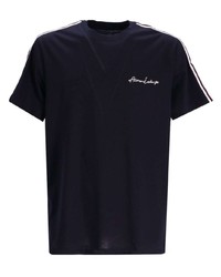 dunkelblaues bedrucktes T-Shirt mit einem Rundhalsausschnitt von Armani Exchange