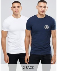 dunkelblaues bedrucktes T-Shirt mit einem Rundhalsausschnitt von Asos