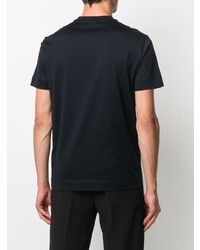 dunkelblaues bedrucktes T-Shirt mit einem Rundhalsausschnitt von Emporio Armani