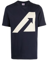 dunkelblaues bedrucktes T-Shirt mit einem Rundhalsausschnitt von AUTRY