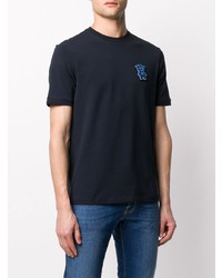 dunkelblaues bedrucktes T-Shirt mit einem Rundhalsausschnitt von Emporio Armani