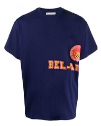 dunkelblaues bedrucktes T-Shirt mit einem Rundhalsausschnitt von BEL-AIR ATHLETICS
