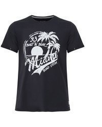 dunkelblaues bedrucktes T-Shirt mit einem Rundhalsausschnitt von BLEND